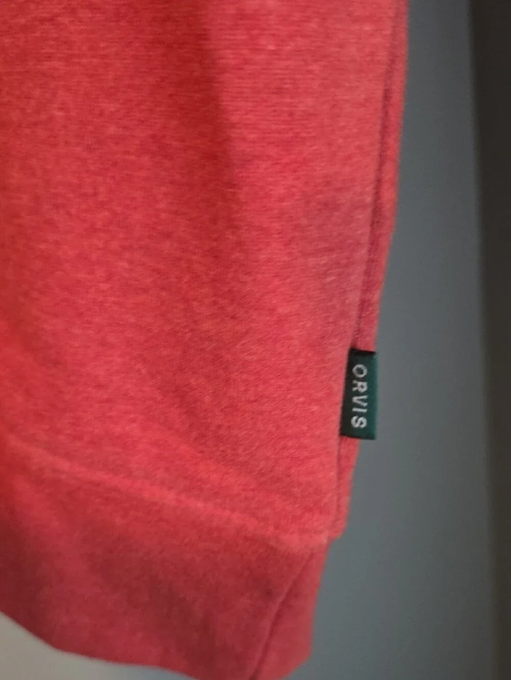 Orvis Men's Orange Quarter-Snap Zip Sweater Size XL
